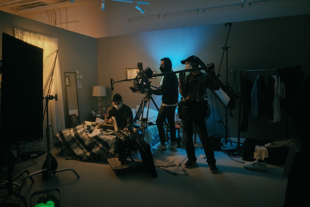 Edward Escobal, Jaryl Lim (DOP) and Kent Donguines (Director) on set