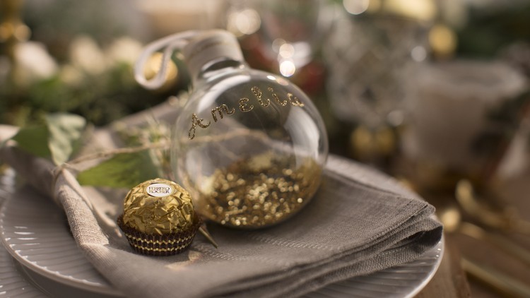 Ferrero Rocher place setting on table