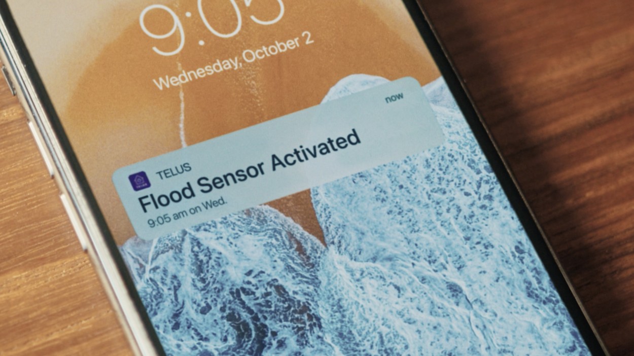 Telus - Smart Home - Flood Sensor Alert on Phone