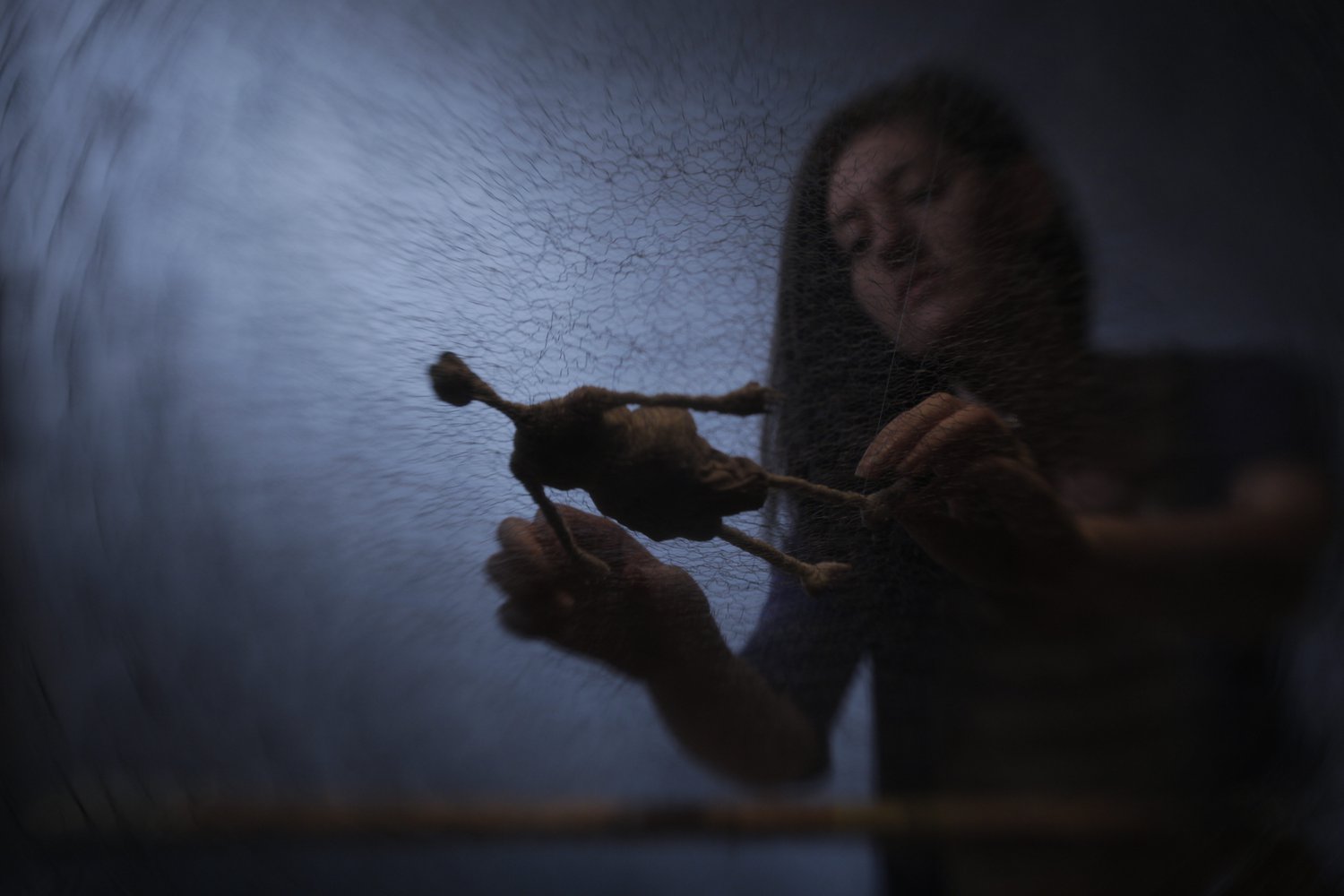 Director/Animator Alicia Eisen puts the finishing touches on a scene under water.